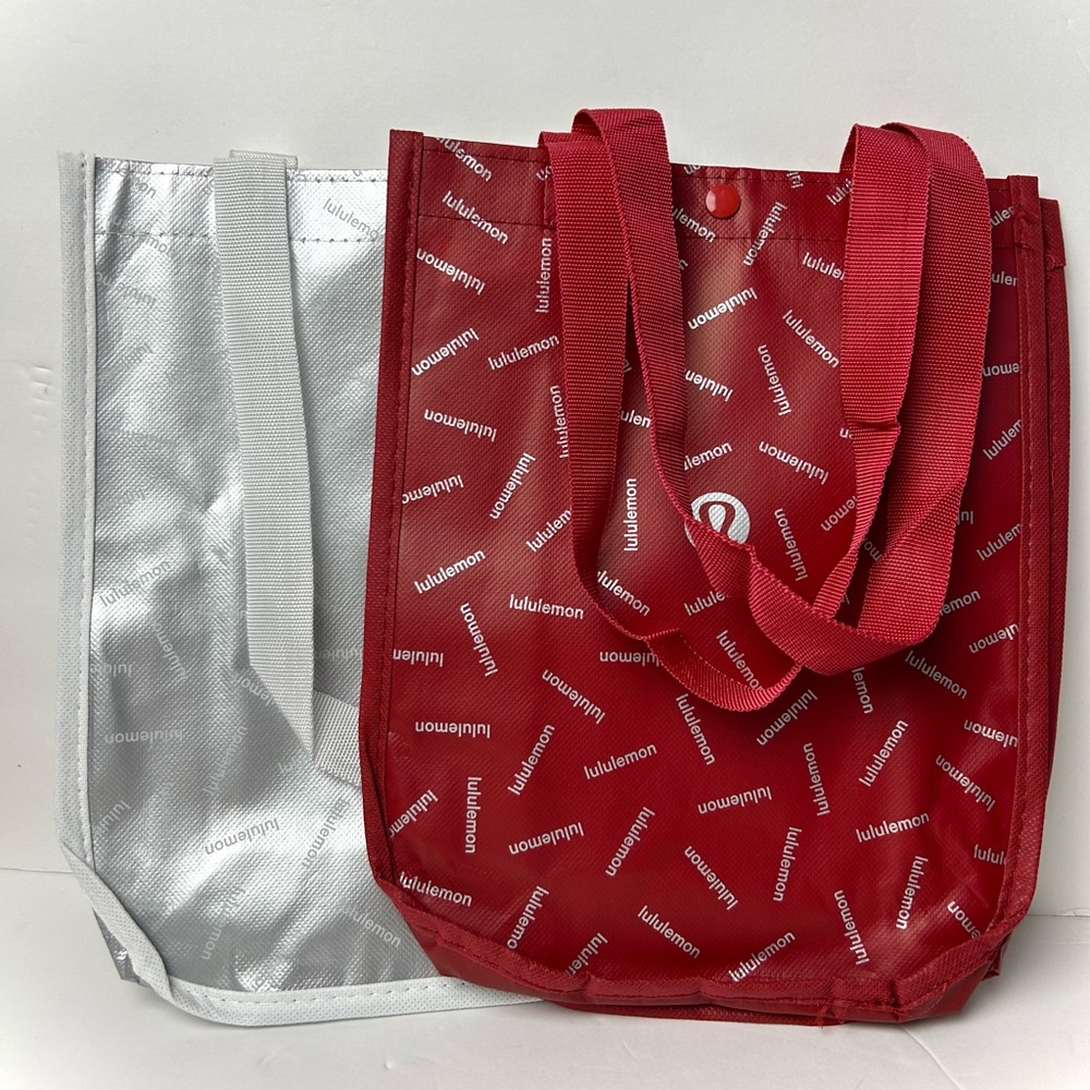 lululemon Limited Edition Red & Silver Small Tote Bag New NWOT